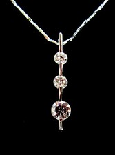 Clear triple graduated rhinestones  silver tone 15" choker necklace - NWOT