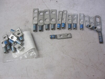 T&B Burndy Compression Lug Connector Blue Die Various 2 Hole & 1 Hole Lot of 22