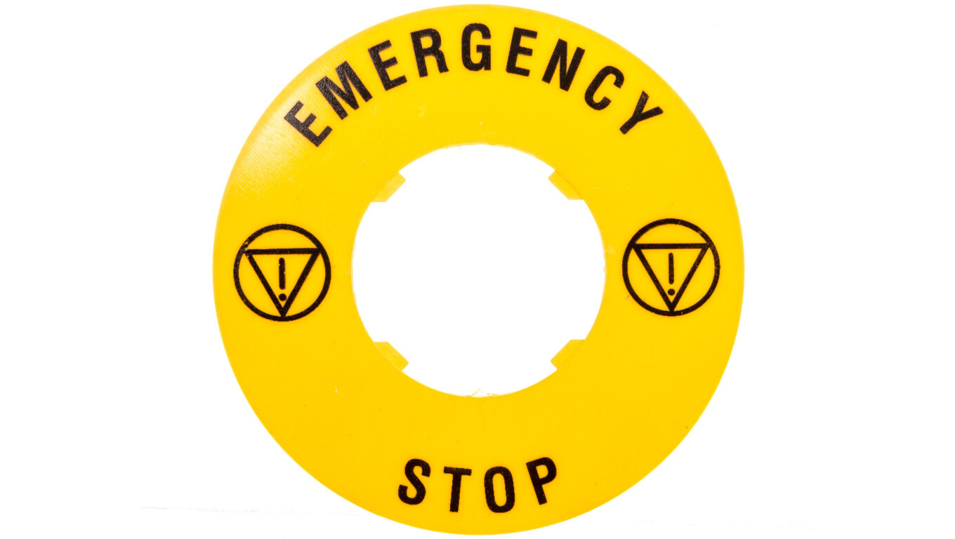 Descriptive sign fi 60mm EMERGENCY/STOP LPXAU115 /T2UK