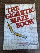 Gigantic Maze Book - harmony books 80s 1985 - Unused 12" x 20" VG