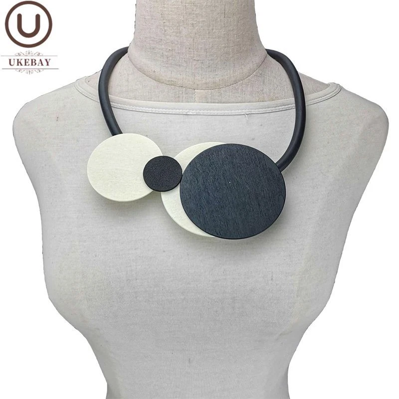 Collar Colgante Geométrico Punk-Collar de Goma Irregular Hecho a Mano Joyería para Mujer Foto 3 de 4