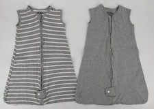 TWO Comfy Cubs Unisex Baby Gray Sleepsacks Size Small 0-6 Months