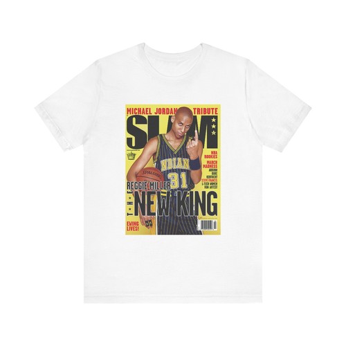 Reggie Miller SLAM Retro NBA Mens Graphic Tee Unisex T-Shirt Indiana Pacers Gift - Picture 4 of 12