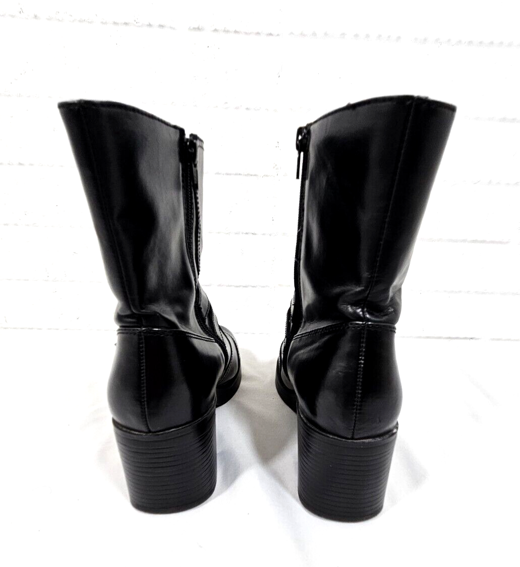 Prima Renny Women's Black Chunky Heel Boots 732747 Zip Up Size 9.5W eBay