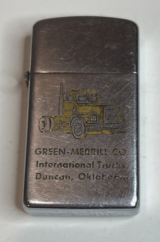 Vintage Park Lighter / International Trucks / Green Merrill Co / Duncan Oklahoma