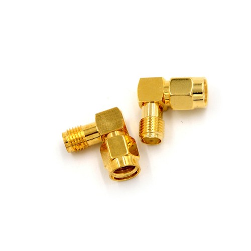 2x Adapter 90° RP.SMA male jack to SMA female jack connector right angle M/F JW - Zdjęcie 3 z 6