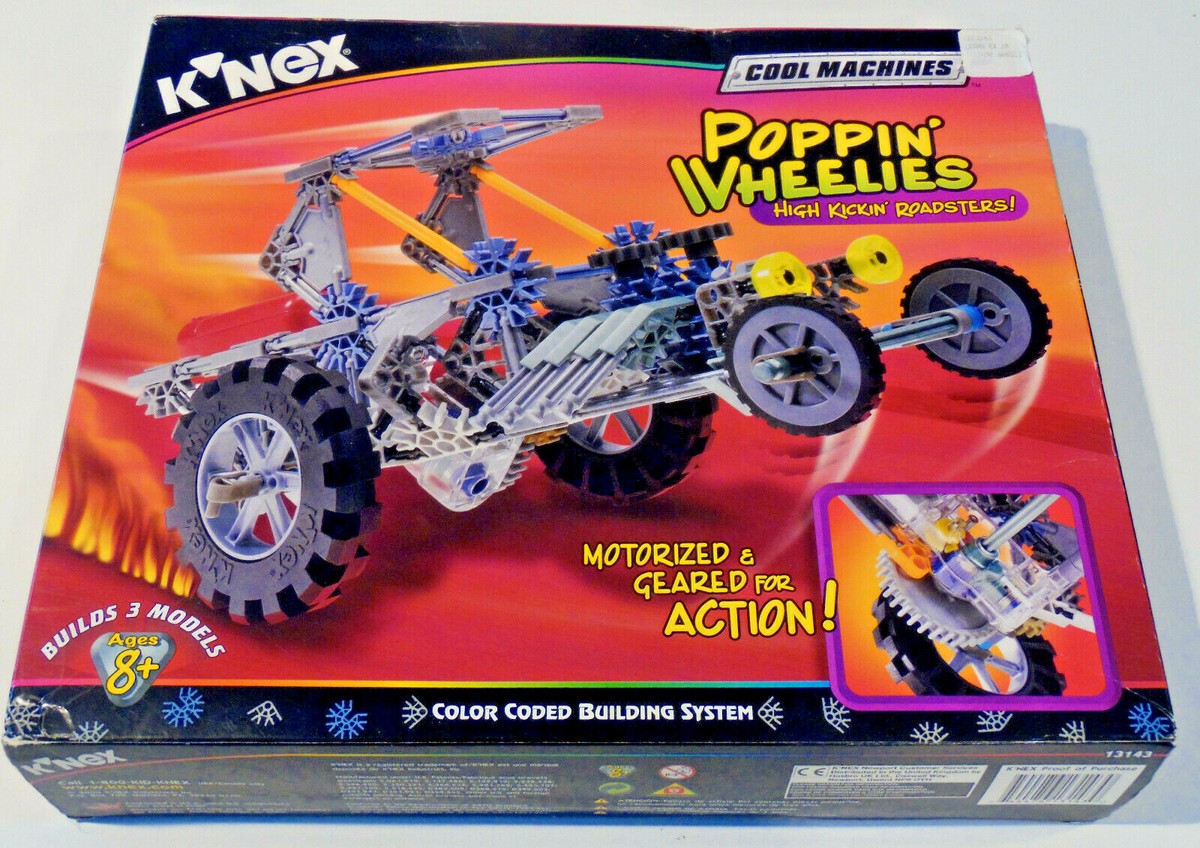 K'nex 13143 Poppin' Wheelies, Motorized Geared! Builds 3 models