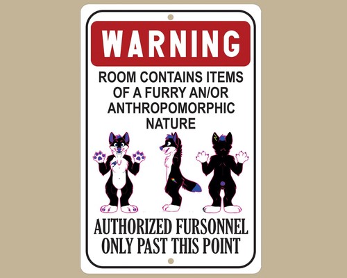 Authorized Fursonnel Wall Hanging Sign, Statement Piece, LGBTQ+ Home Decor