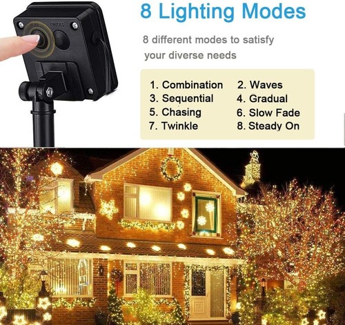 Solar Fairy Lights - 150 LEDs, 49Ft, Auto On/Off, Memory, Patio/Garden - Picture 5 of 8