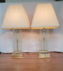 MCM PAIR GAETANO SCIOLARI FOR LIGHTOLIER  STYLE GLASS ROD TABLE LAMPS — photo 3