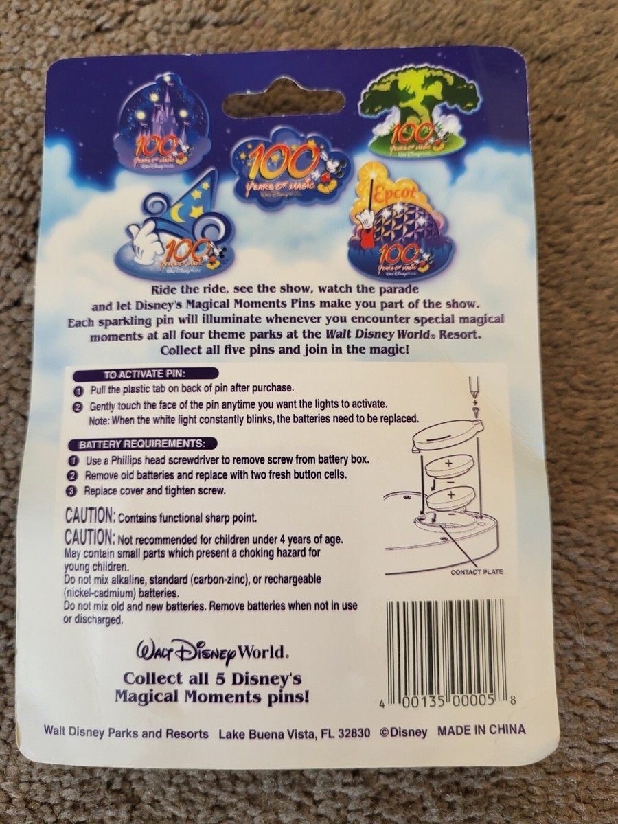 Disney MAGICAL MOMENTS PIN 100 Years of Magic Light Up Pin Walt