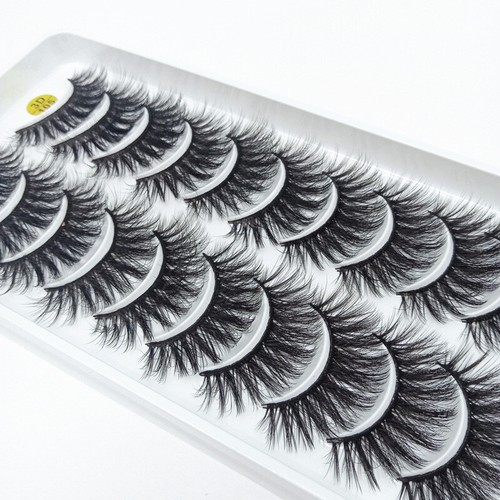 10 Pairs Eyelashes Russian Strip Lashes Natural Wispy Fluffy 3D Fake Eyelashes * - Picture 8 of 28