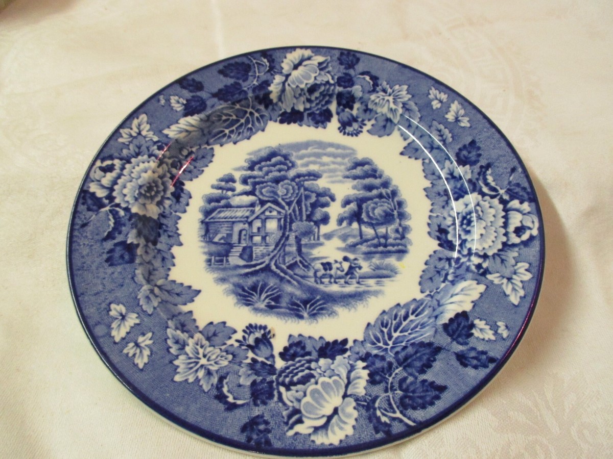 Vintage England Wood Sons Enoch Woods blue Bread & Butter Plate