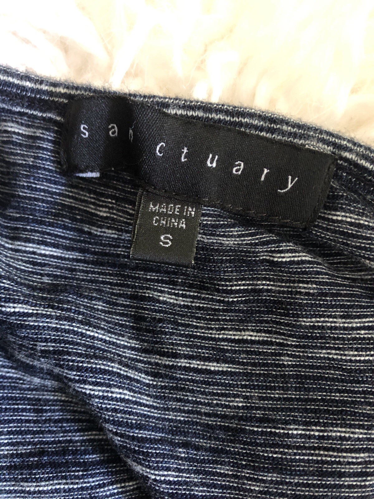 Sanctuary Clothing Women’s Short Sleeve Cold Shoulder Blue White Cotton Dress S