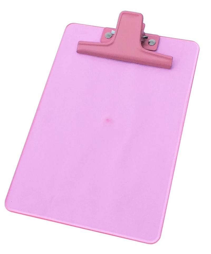 Acrimet Clipboard Memo Size 9 1/8" X 6 1/4" Premium Metal Clip (Pink) 6 Pack - Image 2 of 4