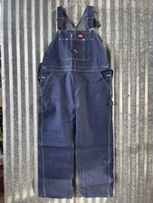 Dickies Work Western Country Bib Overalls 44x30 Mens Blue Farmer Zipper Fly