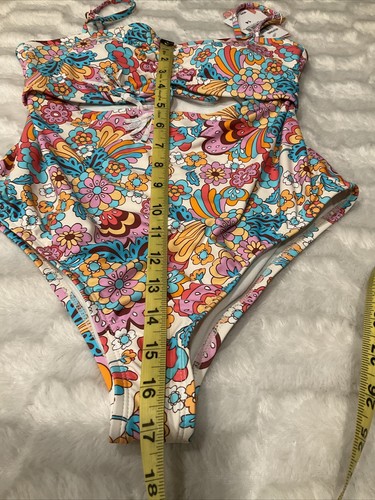 HOBIE Girls Multi Color SZ 14 Cutout One-piece Swimsuit NWT - Picture 10 of 12