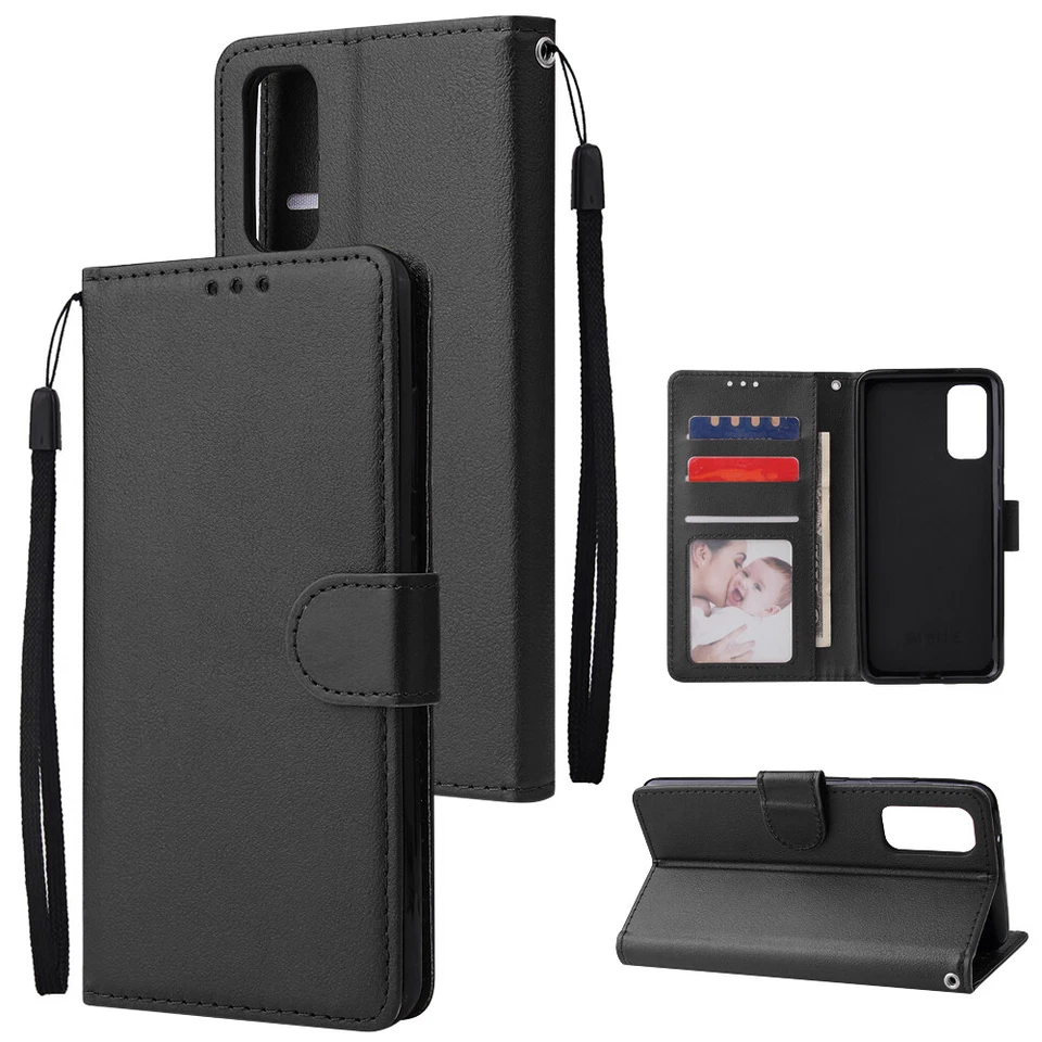 For Samsung S25 S24 S23 S22 FE Note20 Ultra S10 Wallet Leather Luxury Case Cover - Image 2 of 4