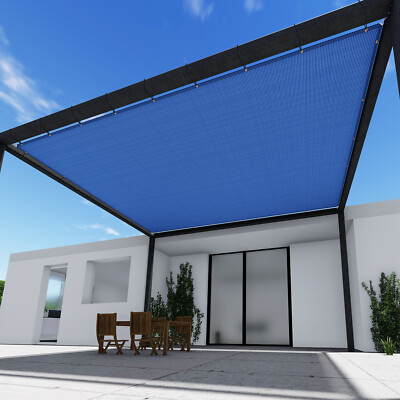 4ft Blue Sun Shade Sail Canopy UV Block Heavy Duty Straight Edge For Outdoor
