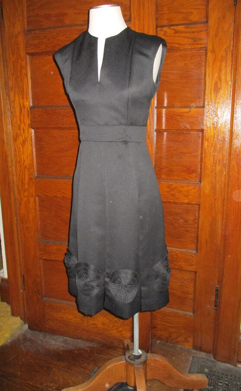 VINTAGE 1940-50 Branell Sleeveless Sleek Cocktail Wiggle Dress PRISTINE sz 5-6