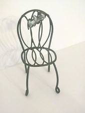 HAND ASSEMBLED / CRAFTED MINIATURE HALLOWEEN GARDEN CHAIR WITH BAT