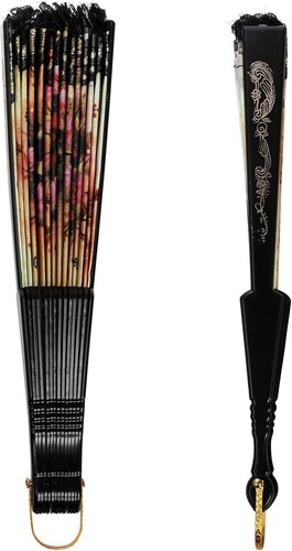 Peacock Folding Hand Held Fans Bulk for Women Spanish Chinese Japanese 10 Pcs - Picture 3 of 8