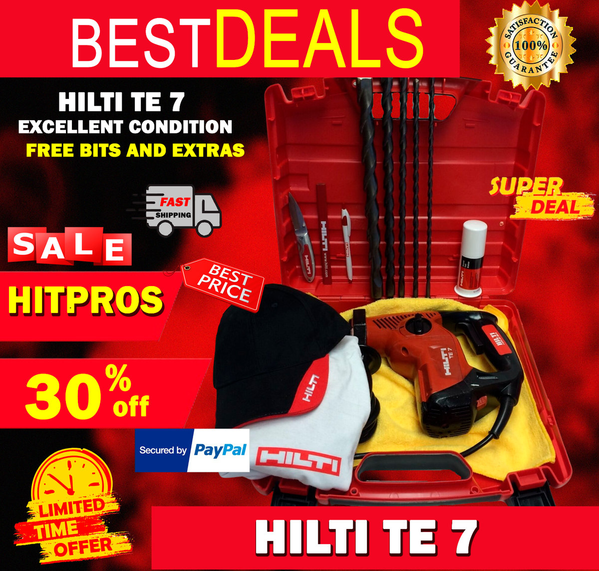 HILTI TE 7, EXCELLENT CONDITION, FREE HILTI ITEMS, BITS, FAST