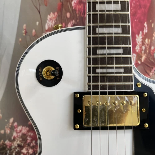 Les Paul Custom Electric Solid Body Gitarre Gold Hardware Alpine White - Bild 4 von 9