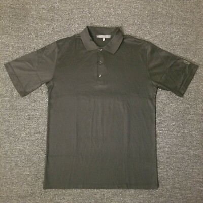 Robert Barakett Polo Shirt Mens Medium Black Bob O Link Golf Arm Patch Preppy