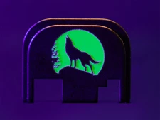 For Glock Gen 1-4 Back Slide Cover Plate, Glow In The Dark NDZ Wolf Moon