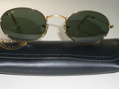 Vintage B&l Ray Ban W0976 WVAS G15 UV Gold Plated Wire Oval