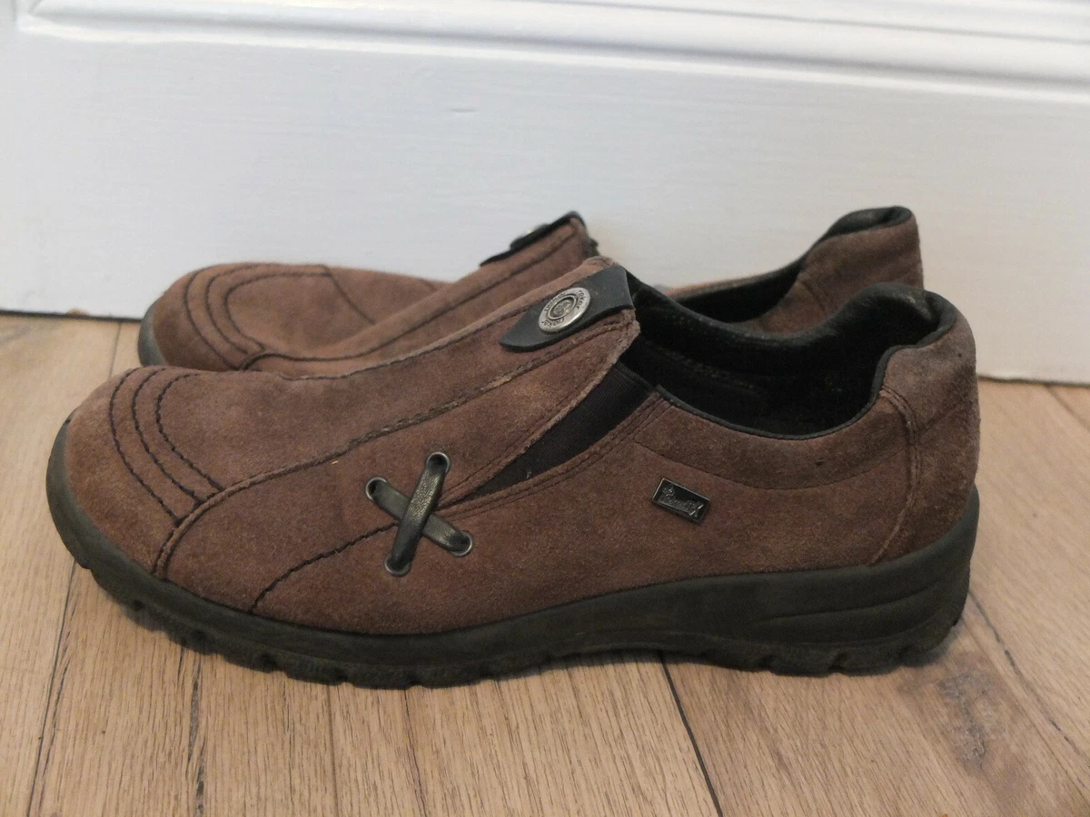 Rieker Anti stress Fabulous Low Shoes Size 40 Leather Top Braun Padded