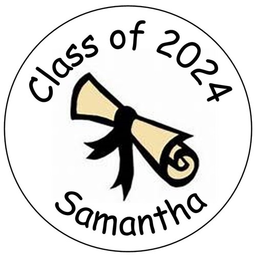 108 etiquetas de graduación besos etiquetas - 2024 - personalizadas - favores de fiesta - sellos - Imagen 14 de 18