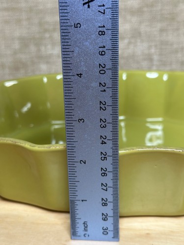 CERUTIL GREEN STONEWARE 12" SCALLOPED OVAL CASSEROLE DISH MADE IN PORTUGAL - Picture 8 of 8