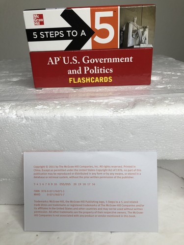 5 Steps To A 5 AP U.S. Government And Politics Flashcards McGraw Hill LIKE NEW. - Foto 9 di 16