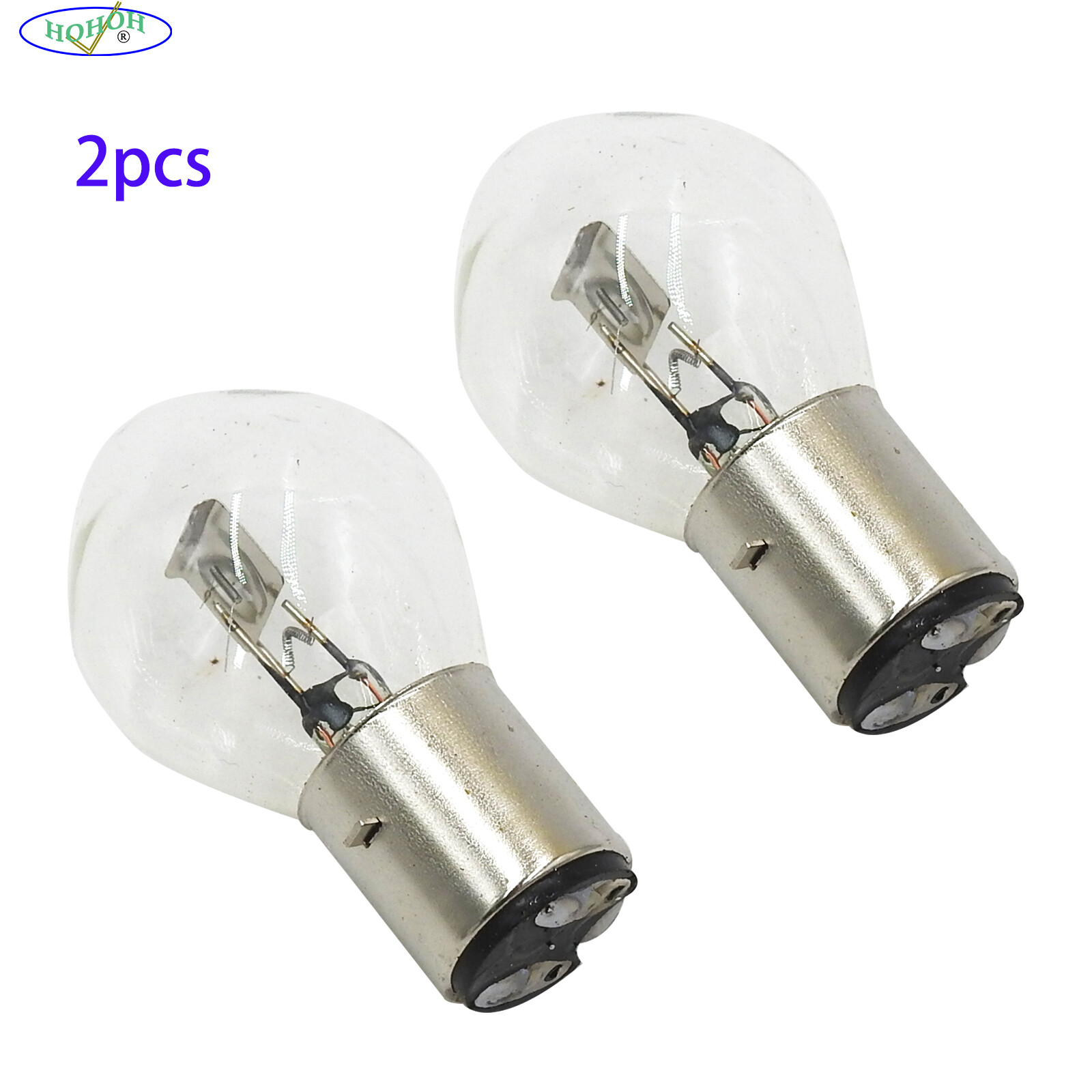 2-Pack 12V 25/25W Headlight Bulbs For Go-Karts, Mopeds, ATVs (50cc-150cc GY6 Engines)