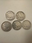 5 Walking Liberty Half Dollar 90% Silver Coins US Mint — photo 2