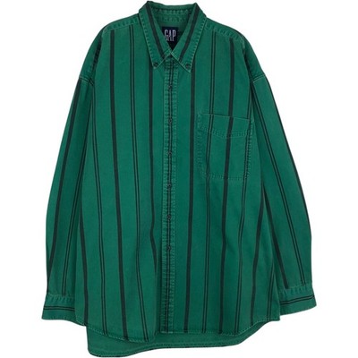 Used 90'S GAP (Old GAP) Long-Sleeve Button-Down Striped Shirt Men's XL equiv...