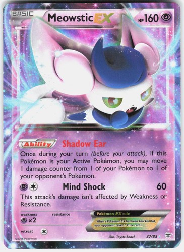 Meowstic EX 37/83 Holo - Generations - Pokemon TCG - LP