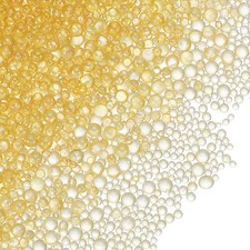 200g 1-3mm Glass Bubble Beads Iridescent No Hole Water Droplet Ball Orange