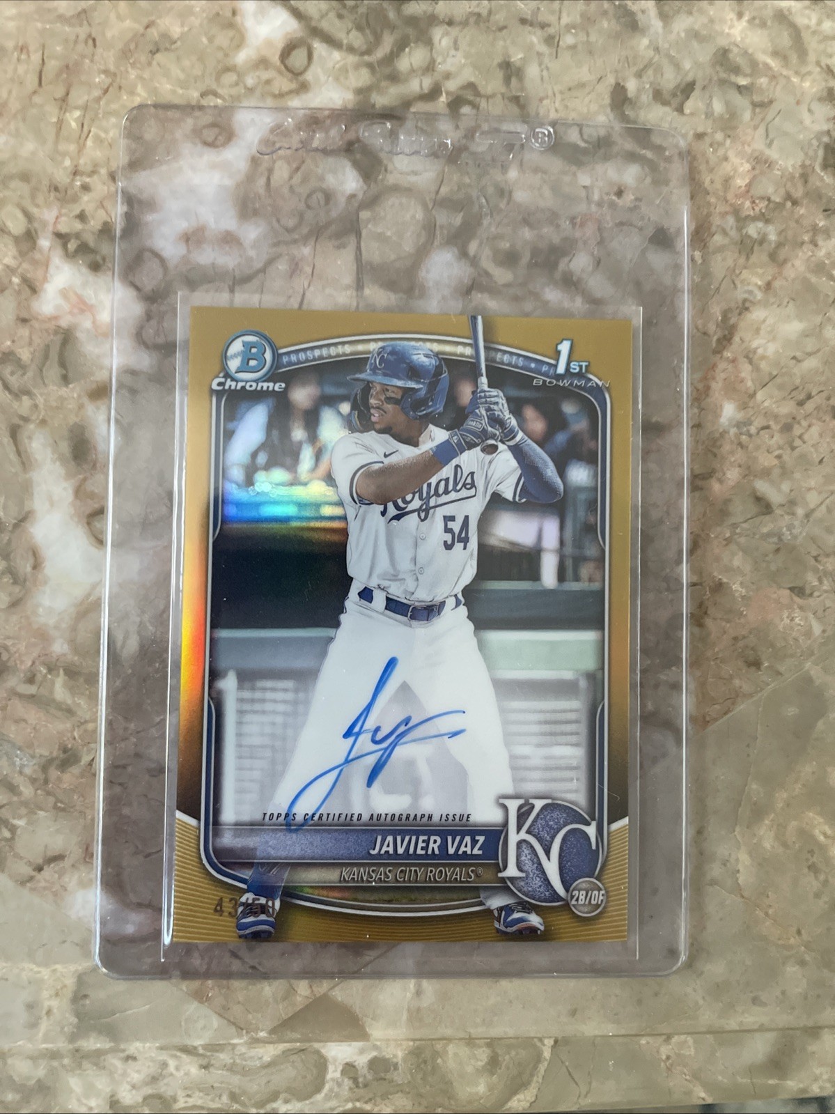 2025 Bowman Chrome - JAVIER VAZ - Gold Refractor Auto /50 #CPA-JVA - ROYALS