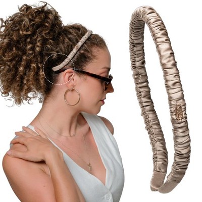 Gray Daze Comfort Curve Headband   Luxury 100% Mulberry Silk, Elegant Wide Ha...