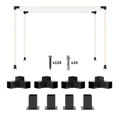 Pergola Bausatz, DIY Pergola Klammern mit 3-fach Pergola Eckwinkel und Pfostenba