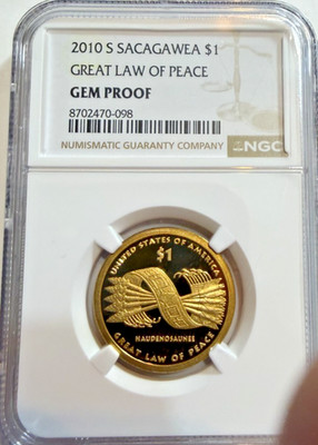 2010 - S Native American - Sacagawea Dollar (Great Law of Peace) TOP GRADE