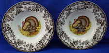 Cuencos de sopa Spode Woodland Turkey (2), 9 1/8" nuevos con etiquetas más disponibles Inglaterra (G55)