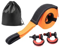 Bergegurt 12T 6m Abschleppgurt 76mm 2 Sch&auml;kel Offroad Abschleppseil Tasche