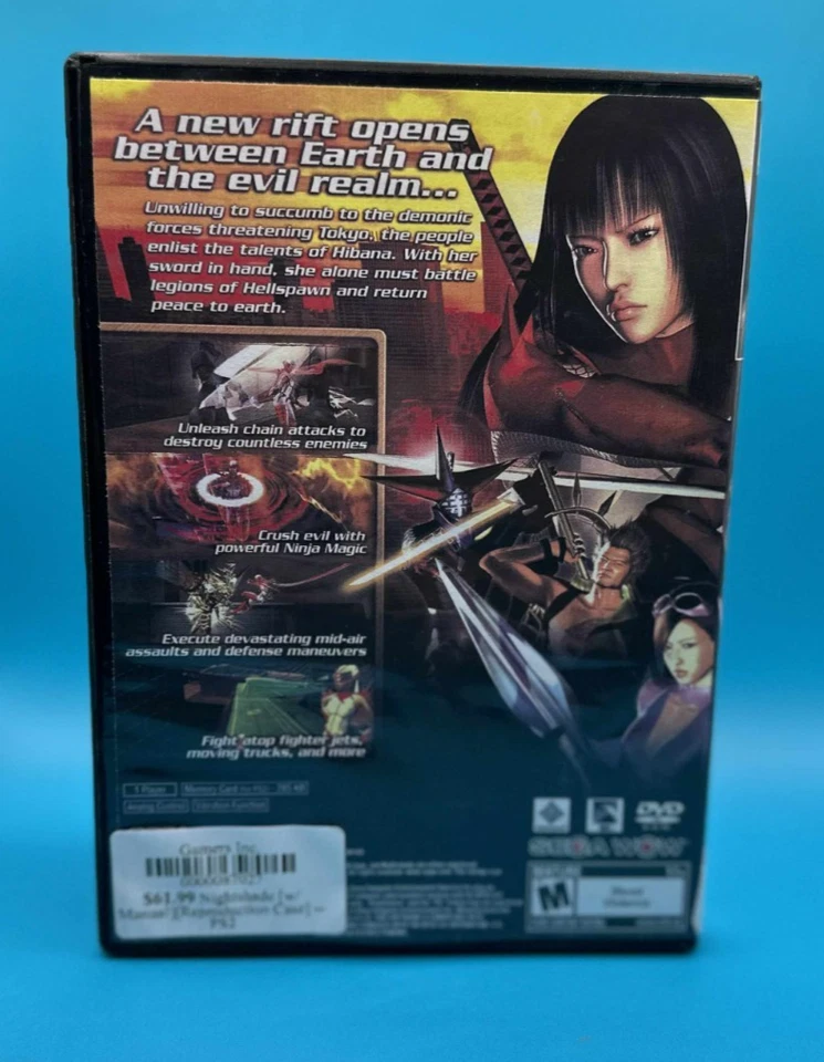 Sega Nightshade  (Sony PlayStation 2, 2004) PS2 (MANUAL & DISC) - Image 2 of 4