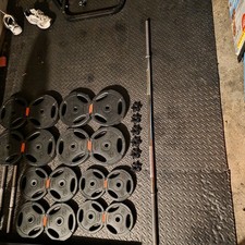 Weight Set 55kg Barbell 1x and 2x Dumbbells Plus 6 Spin Locks Weight Plates