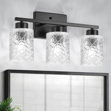 Black Bathroom Light Fixtures, 3-Light Modern Bathroom Vanity Wall Light, Van...