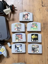 Nintendo 64 N64 Grey PAL Console Bundle, 1 Controllers, AV/Power Cables, 7 games